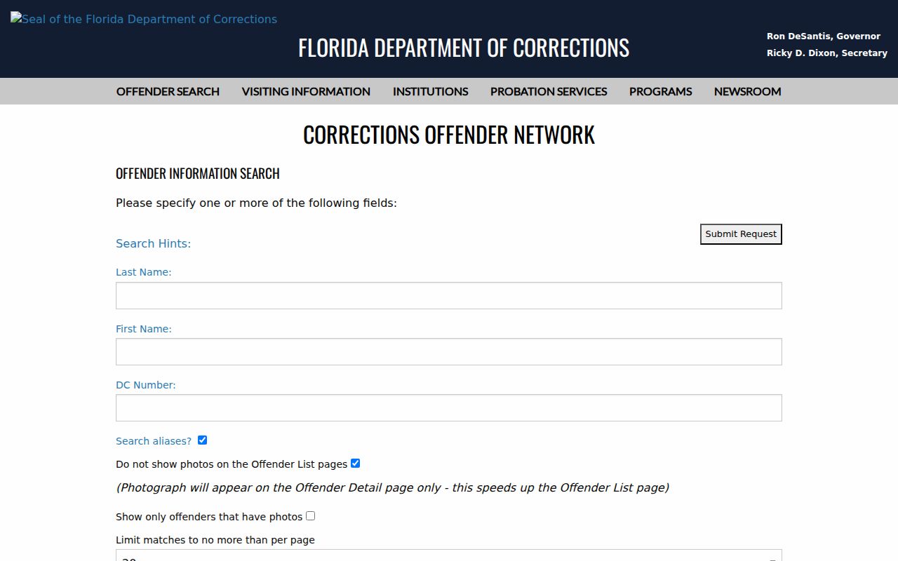FDC offender search after a Liberty County arrest and state sentence
