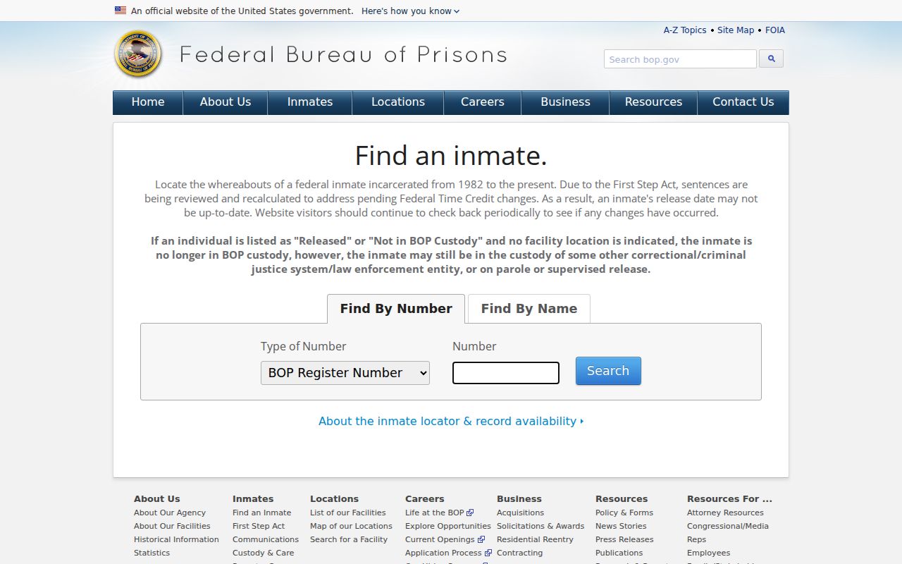 Federal inmate locator separate from Liberty County arrest records
